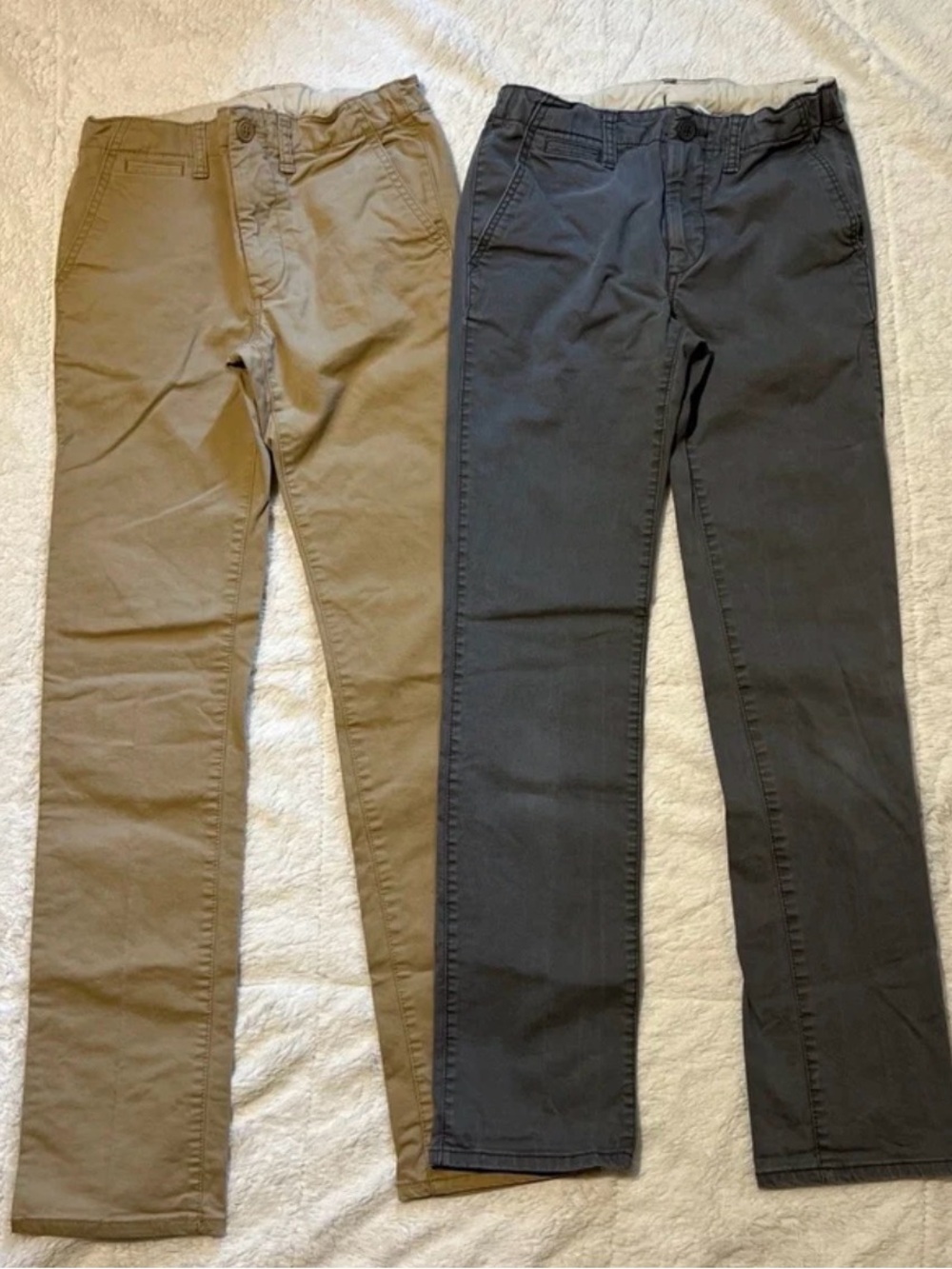 Gap Kids Pants Set Flat Front Chino Boys 14 SLIM Navy & Khaki School Uniform EUC